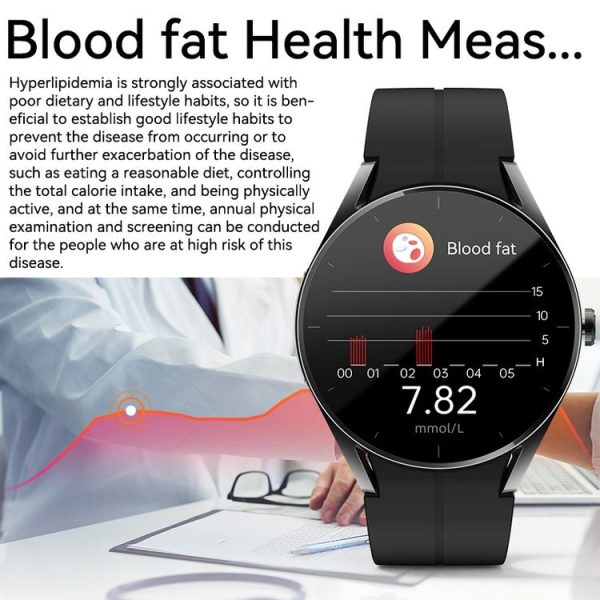 KS05 1.32 inch IP67 Waterproof Color Screen Smart Watch, Support Blood Oxygen / Blood Glucose / Blood Lipid Monitoring (Silver White) - Image 5