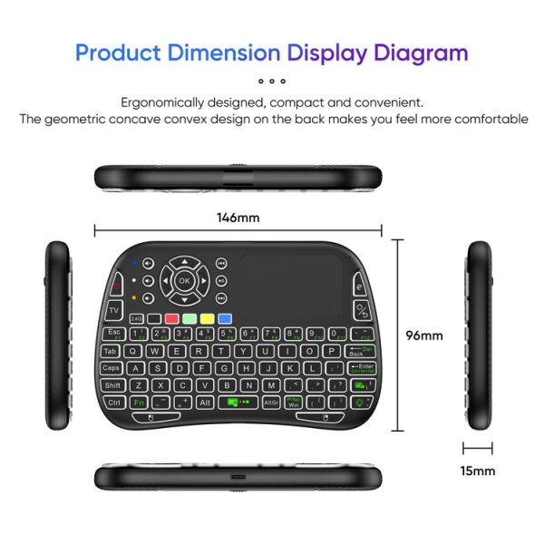 M9 Mini Wireless Keyboard Remote Control Mouse Keyboard Combo Support Touchpad Voice - Image 4