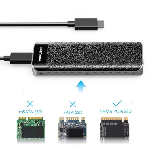 Wavlink UTE02 Thunderbolt 3 NVME M.2 Solid State Leather Metal SSD External Hard Drive Box - Image 3