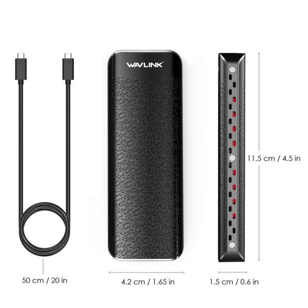 Wavlink UTE02 Thunderbolt 3 NVME M.2 Solid State Leather Metal SSD External Hard Drive Box - Image 6