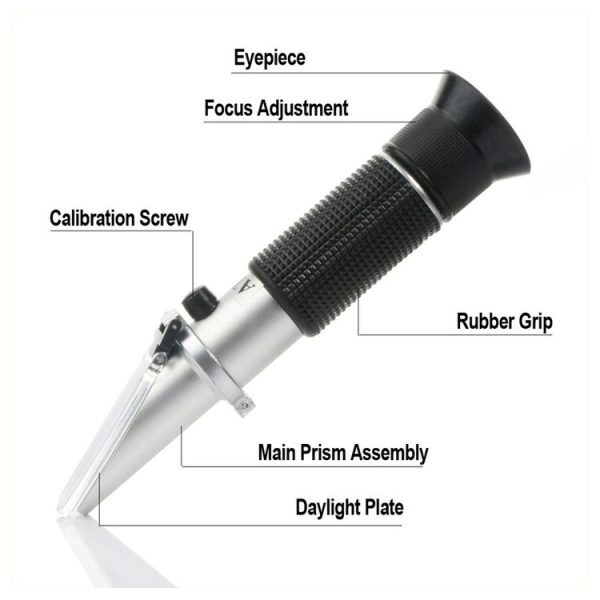 RZ120 Refractometer Beer Brix Wort Sugar Alcohol Specific Gravity Salinity Measurement Handheld Tool Specific Gravity Meter - Image 6