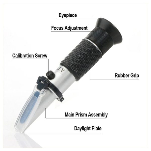 RZ121 Alcohol Refractometer Grape Wine Sugar Content 0~25% Alcohol Concentration 0~40% Brix Tester Meter ATC Handheld Tool - Image 6