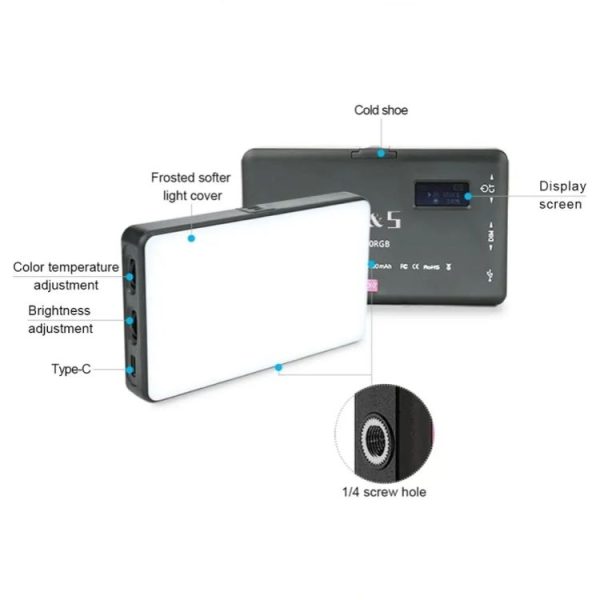 VLOGLITE W140RGB For Vlogging Photography LED Video Light Full Color RGB Camera Fill Light - Image 5