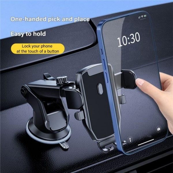 D46+101+K5 Universal Suction Cup Car Center Console Phone Mount Bracket With Telescopic Arm - Image 3