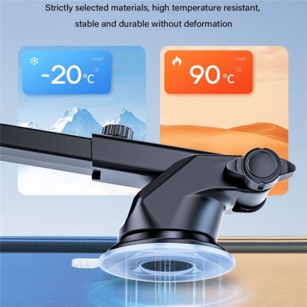 D46+101+K5 Universal Suction Cup Car Center Console Phone Mount Bracket With Telescopic Arm - Image 5