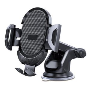 D33 With Air Vent Clip Suction Cup Base Gravity Sensing Car Phone Holder Bracket (Black)