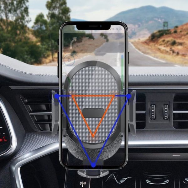 D33 With Air Vent Clip Suction Cup Base Gravity Sensing Car Phone Holder Bracket (Black) - Image 5
