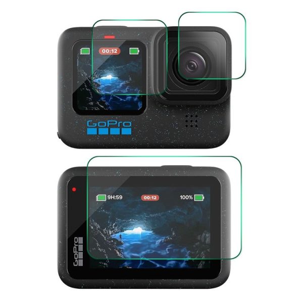 GoPro HERO12 Black ENKAY Hat-Prince 9H 0.2mm High Alumina-silicon Front & Back Camera Tempered Glass Film