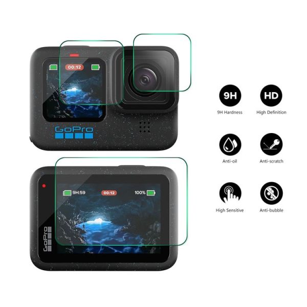 GoPro HERO12 Black ENKAY Hat-Prince 9H 0.2mm High Alumina-silicon Front & Back Camera Tempered Glass Film - Image 2