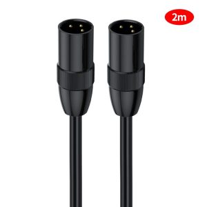 JUNSUNMAY XLR Male to Male Mic Cord 3 Pin Audio Cable Balanced Shielded Cable, Length: 2m