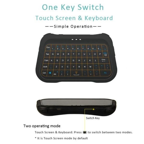 T18 Full Touch Screen 3 Colors Backlit Mute Mini Wireless Keyboard - Image 2