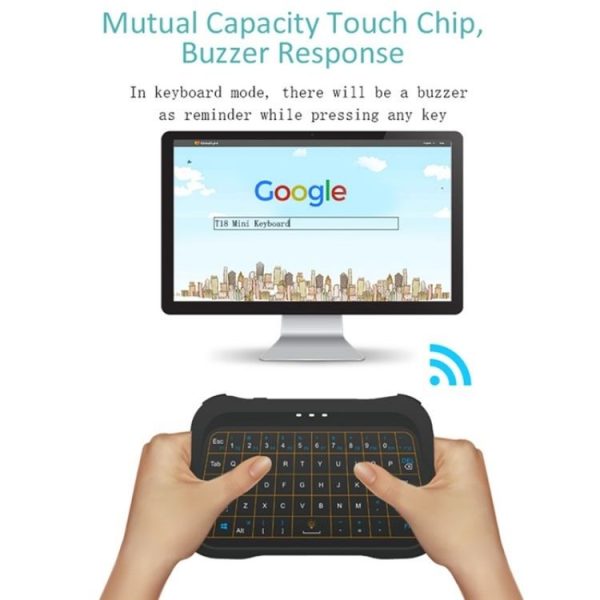 T18 Full Touch Screen 3 Colors Backlit Mute Mini Wireless Keyboard - Image 4