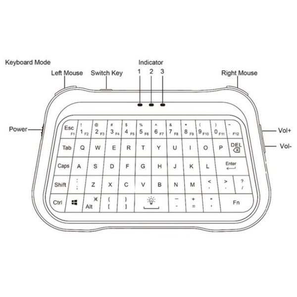 T18 Full Touch Screen 3 Colors Backlit Mute Mini Wireless Keyboard - Image 5