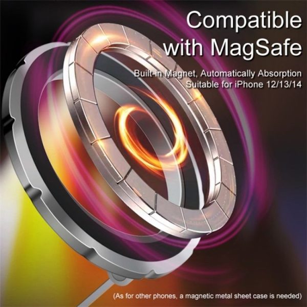 G118 1080-Degree Rotating Folding Magnetic Phone Holder Dashboard Suction Cup Car Mount (Grey) - Image 4