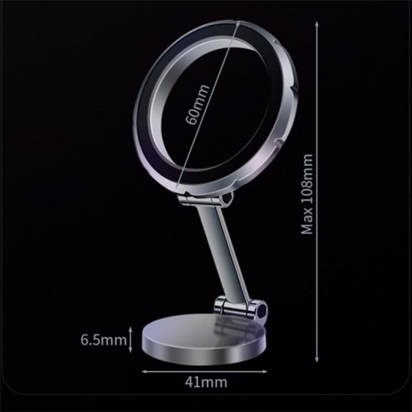 G118 1080-Degree Rotating Folding Magnetic Phone Holder Dashboard Suction Cup Car Mount (Grey) - Image 8