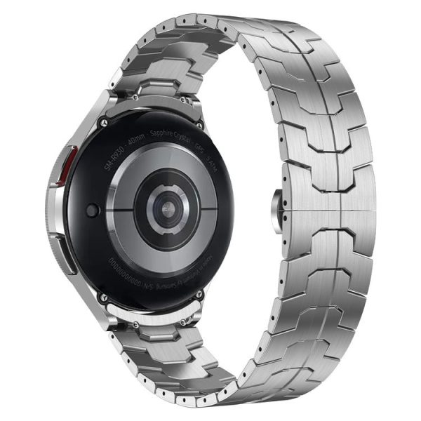 Samsung Galaxy Watch6 Classic 43 / 47mm Lron Man Curved Connection Stainless Steel Watch Band (Silver) - Image 2