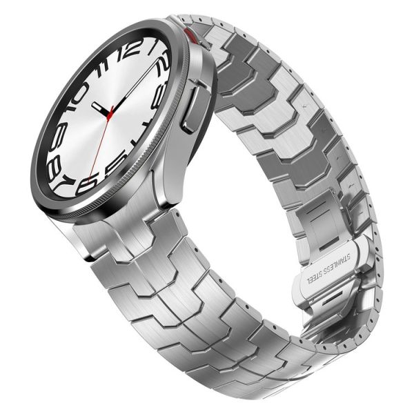 Samsung Galaxy Watch6 Classic 43 / 47mm Lron Man Curved Connection Stainless Steel Watch Band (Silver) - Image 3