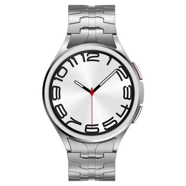 Samsung Galaxy Watch6 Classic 43 / 47mm Lron Man Curved Connection Stainless Steel Watch Band (Silver) - Image 4