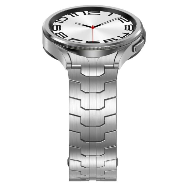 Samsung Galaxy Watch6 Classic 43 / 47mm Lron Man Curved Connection Stainless Steel Watch Band (Silver) - Image 5
