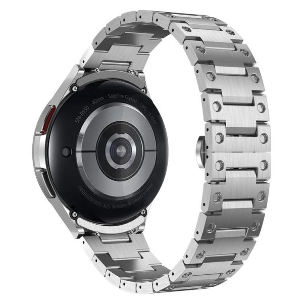 Samsung Galaxy Watch6 Classic 43 / 47mm Dual Circle Curved Connection Stainless Steel Watch Band (Silver) - Image 2