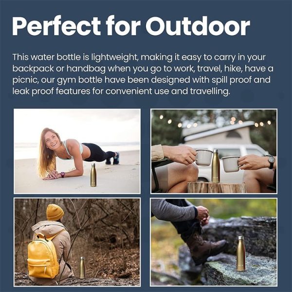 JUNSUNMAY 304 Stainless Steel Double-layer Vacuum Insulated Water Bottle, Capacity: 350ml (White) - Image 7