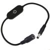 JUNSUNMAY DC 5.5mmx2.1mm LED Touch Inline Dimmer Switch Controller for Single Color, Length 30cm (Black)