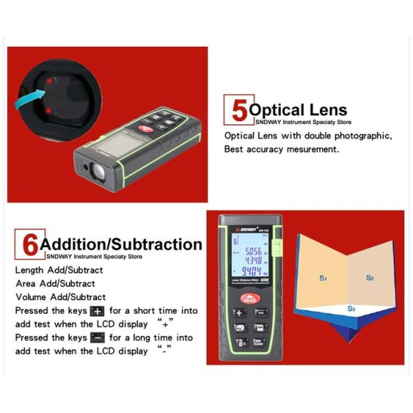 SNDWAY Range Finder Laser Handheld Range Finder SW-T40 - Image 6