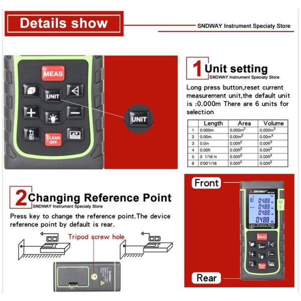 SNDWAY Range Finder Laser Handheld Range Finder SW-T60 - Image 5