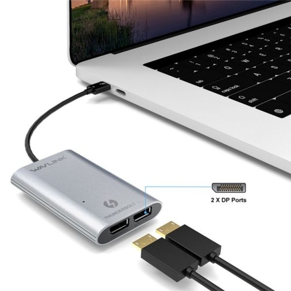 WAVLINK WL-UTA02D Thunderbolt 3 to Dual DisplayPort Adapter Converter Support 4K / 60Hz - Image 4
