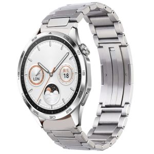 Huawei Watch GT4 46mm H-Shaped Folding Buckle Stainless Steel Metal Watch Band (Silver)