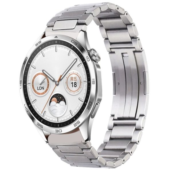 Huawei Watch GT4 46mm H-Shaped Folding Buckle Stainless Steel Metal Watch Band (Silver)