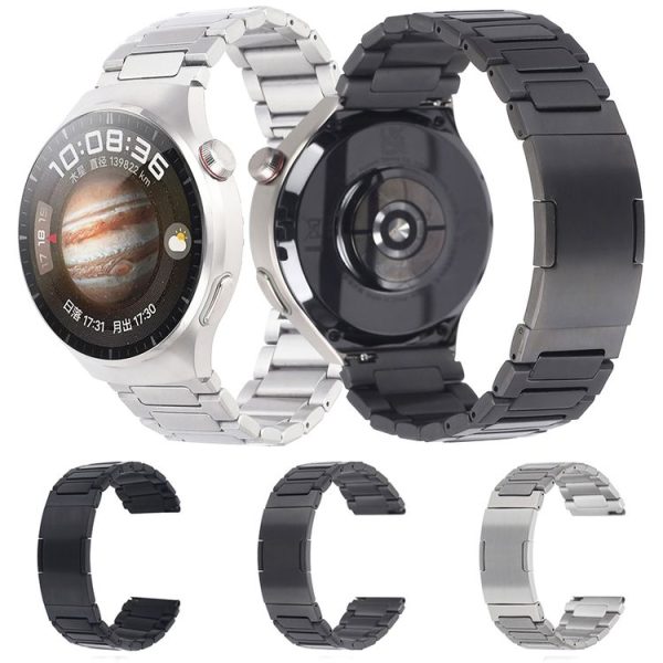 Huawei Watch GT4 46mm H-Shaped Folding Buckle Stainless Steel Metal Watch Band (Silver) - Image 3