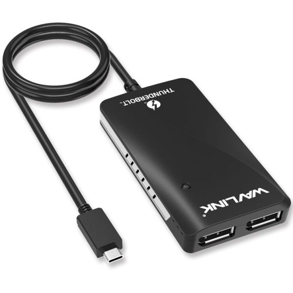 WAVLINK WL-UTA01D Type-C Thunderbolt 3 to Dual DisplayPort Adapter Splitter Converter