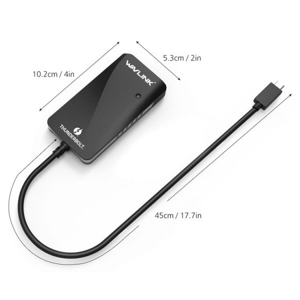 WAVLINK WL-UTA01D Type-C Thunderbolt 3 to Dual DisplayPort Adapter Splitter Converter - Image 4