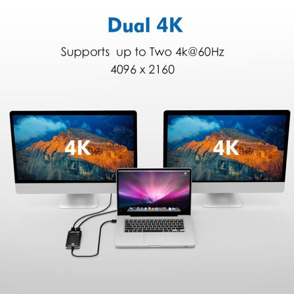 WAVLINK WL-UTA01D Type-C Thunderbolt 3 to Dual DisplayPort Adapter Splitter Converter - Image 5