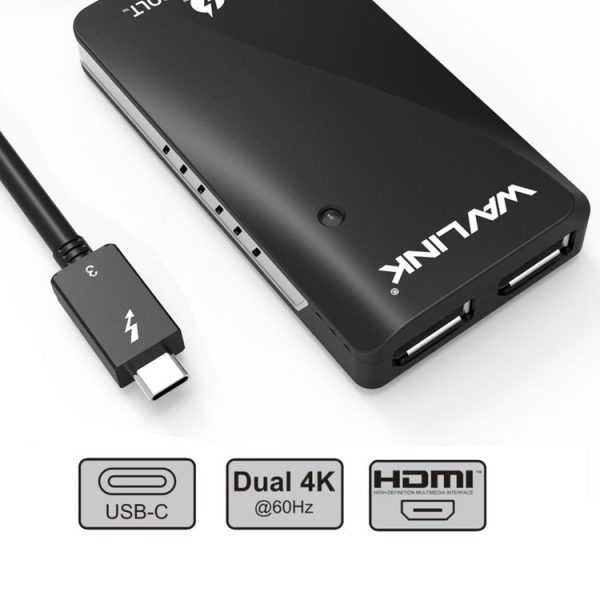 WAVLINK WL-UTA01H Type-C Thunderbolt 3 to Dual HDMI Multi-Screen Extender Splitter Adapter - Image 2