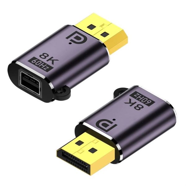 DP1.4 Male to Mini DP Female Adapter 8K 60Hz HD Video Transmission Expanding