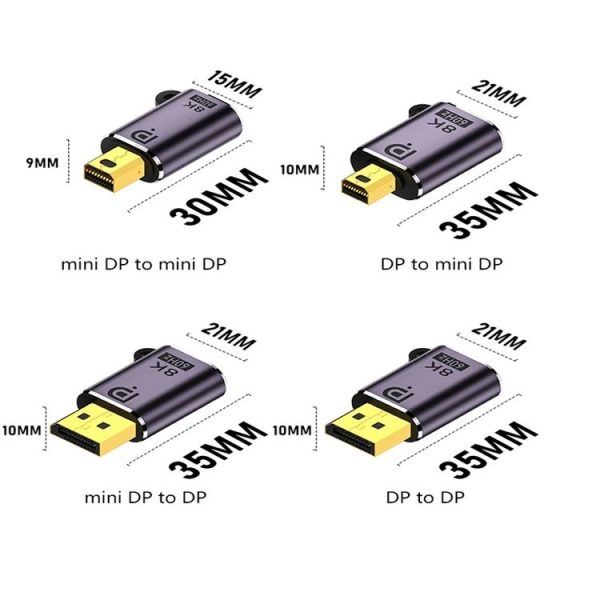 DP1.4 Male to Mini DP Female Adapter 8K 60Hz HD Video Transmission Expanding - Image 8