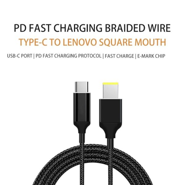 Type C to Square for Lenovo PD 135W Charging Cable, Length: 1.8m - Image 4