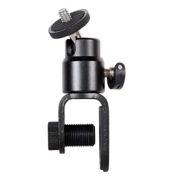 C038 For Live Broadcast Conference 1 / 4 Screw Aluminum Alloy Laptop Monitor Clip Fill Light Holder