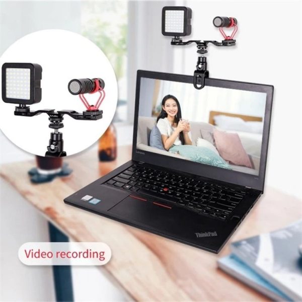 C038 For Live Broadcast Conference 1 / 4 Screw Aluminum Alloy Laptop Monitor Clip Fill Light Holder - Image 6