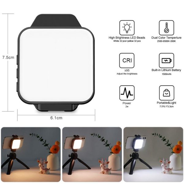 VLOGLITE W66 For Food Jewelry Photographic Light Pocket Phone Fill Light with Clamp - Image 2