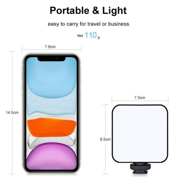 VLOGLITE W64RGB Dimmable RGB LED Pocket Fill Light 20 Modes Live Broadcast Video Light - Image 2