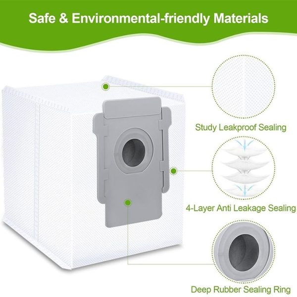 JUNSUNMAY 5pcs For iRobot Roomba i & s & j Series i8 / i8+ / s9 / s9+ Vacuum Bags Automatic Disposal Dust Bags - Image 3