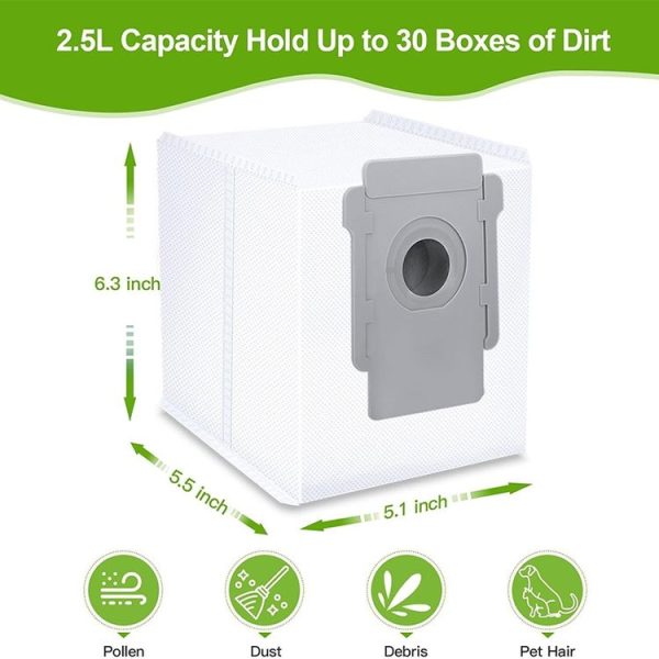 JUNSUNMAY 5pcs For iRobot Roomba i & s & j Series i8 / i8+ / s9 / s9+ Vacuum Bags Automatic Disposal Dust Bags - Image 5