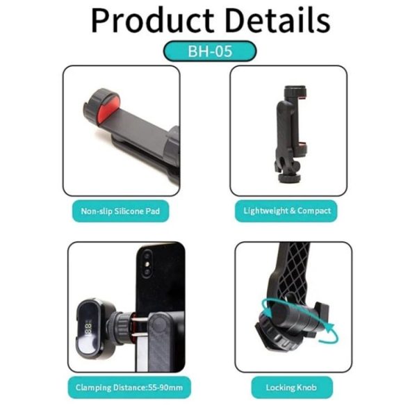 JMARY BH-05 360-Degree Rotating Mount Camera Holder Smartphone Clamp Bracket - Image 5