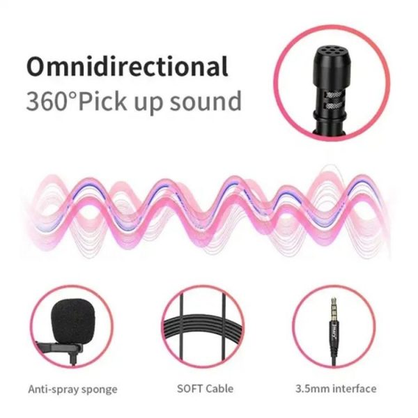 JMARY MC-R1 Phone Laptop Recording Interview Lavalier Mic 3.5mm Mini Microphone - Image 3