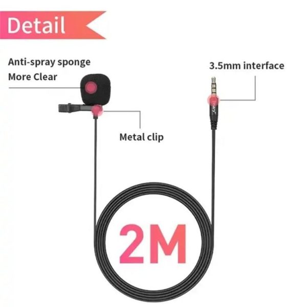 JMARY MC-R1 Phone Laptop Recording Interview Lavalier Mic 3.5mm Mini Microphone - Image 4