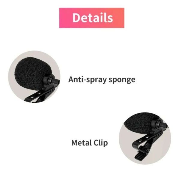 JMARY MC-R1 Phone Laptop Recording Interview Lavalier Mic 3.5mm Mini Microphone - Image 6