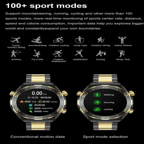 Z91 Pro Max 1.52 inch Color Screen Smart Watch, Support Bluetooth Call / Heart Rate / Blood Pressure / Blood Oxygen Monitoring (Gold) - Image 8
